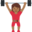 woman lifting weights, medium-dark skin tone